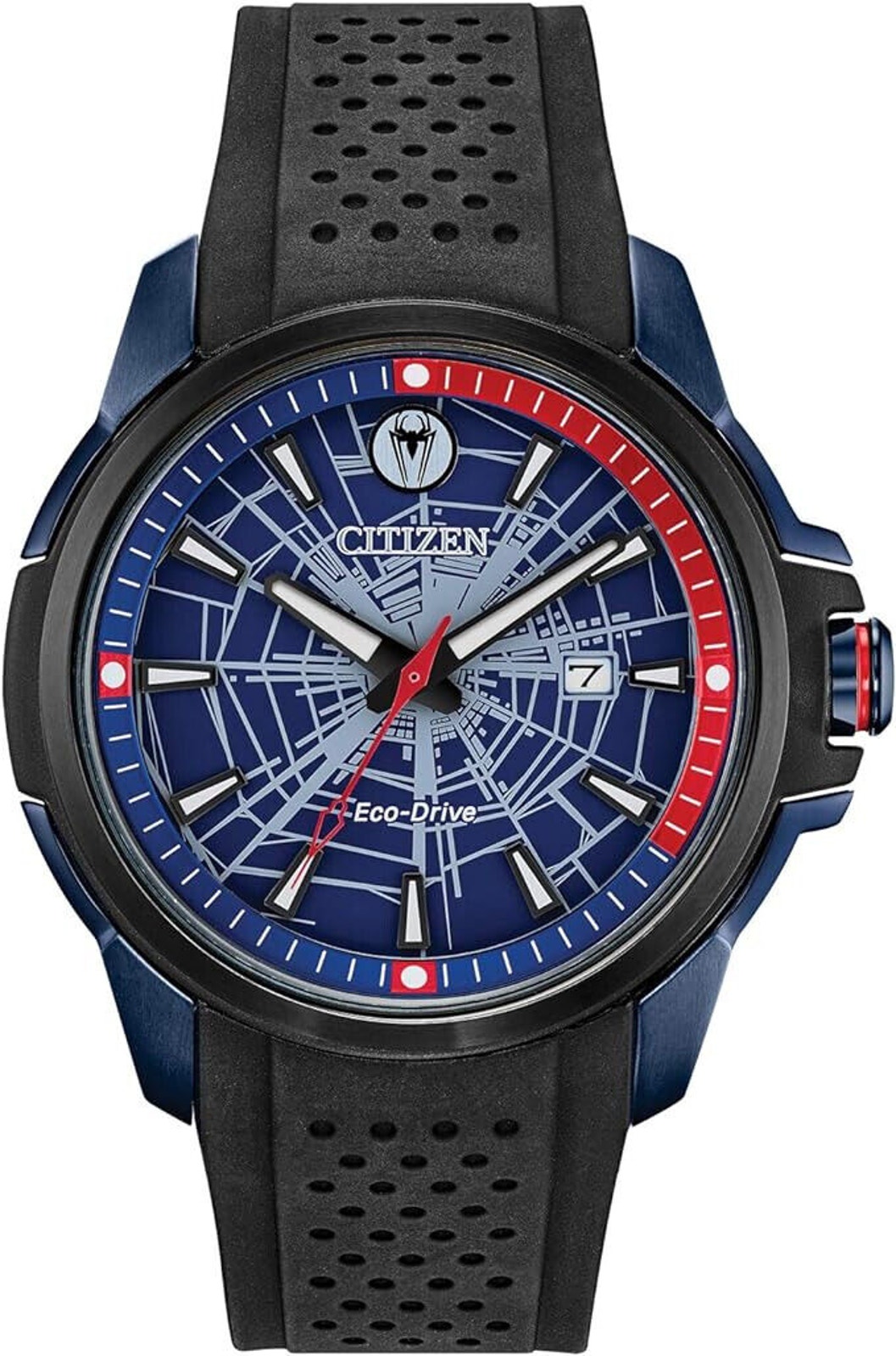Citizen Men's Eco-Drive Marvel Spider Man Calendar 44mm Watch Aw1156-01w Solar